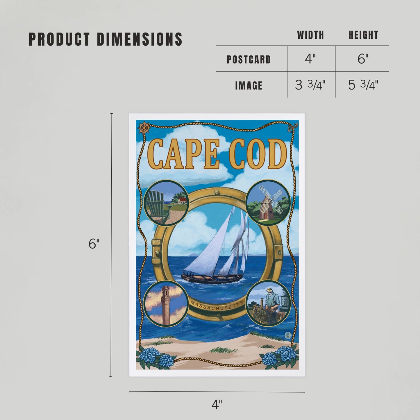 PREMIUM POSTCARDS Cape Cod, MA, Montage Scenes