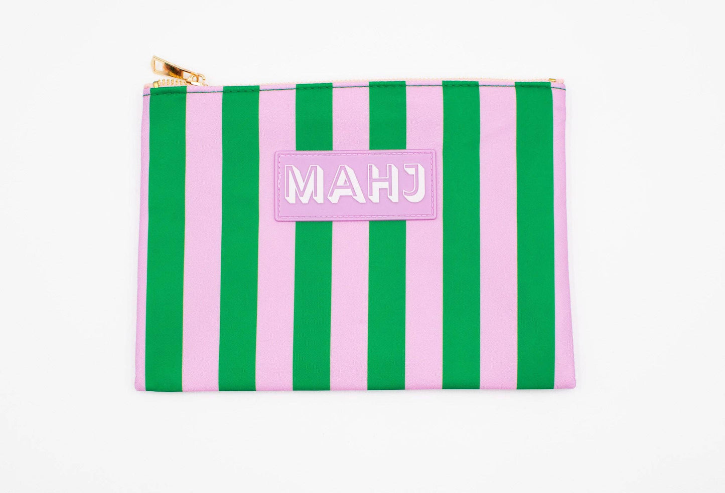 Premium Mahjong Card & Accessory Bag: Geometric- Green Card & Accessory Bag