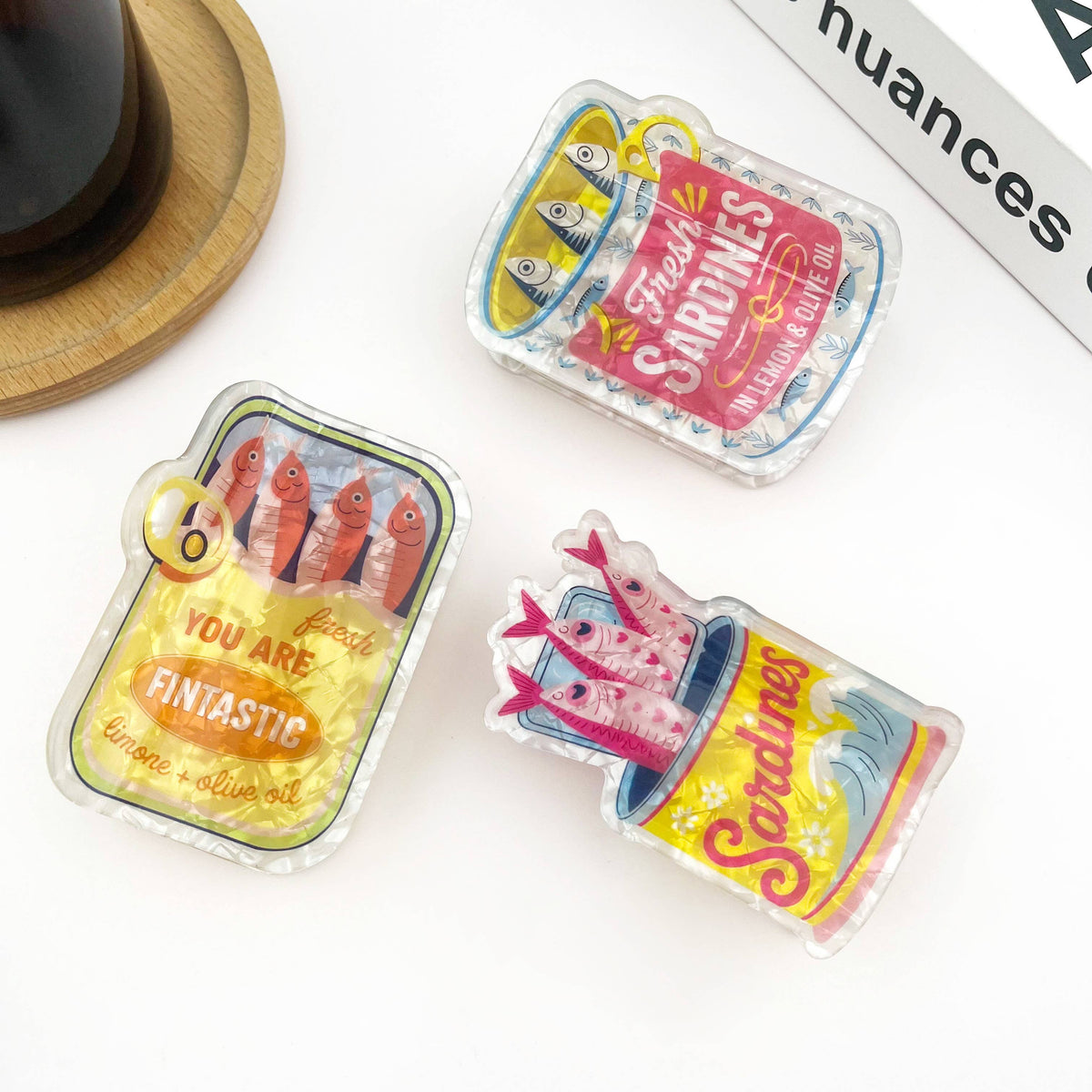 Funny Sardine Can Hair Claw Clip, Food Tin Hair Accessory