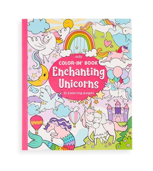 Color-in' Book: Enchanting Unicorns (8" x 10";31 Pages)