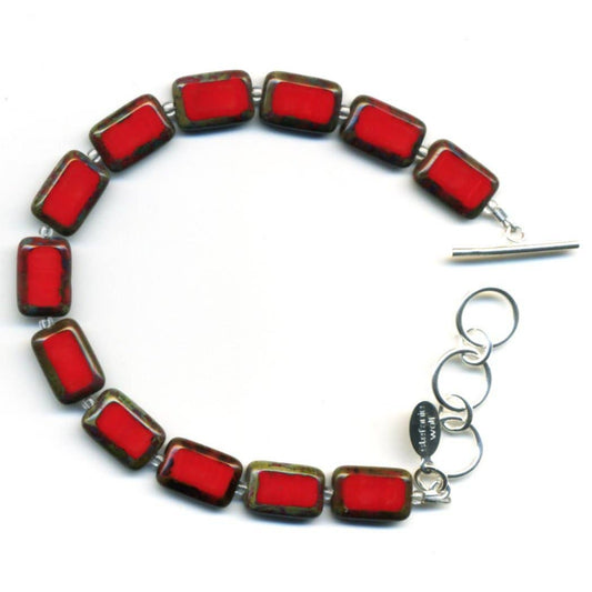 Red 1-Strand Beaded Bracelet