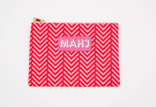Premium Mahjong Card & Accessory Bag: Arrows- Red Card & Accessory Bag