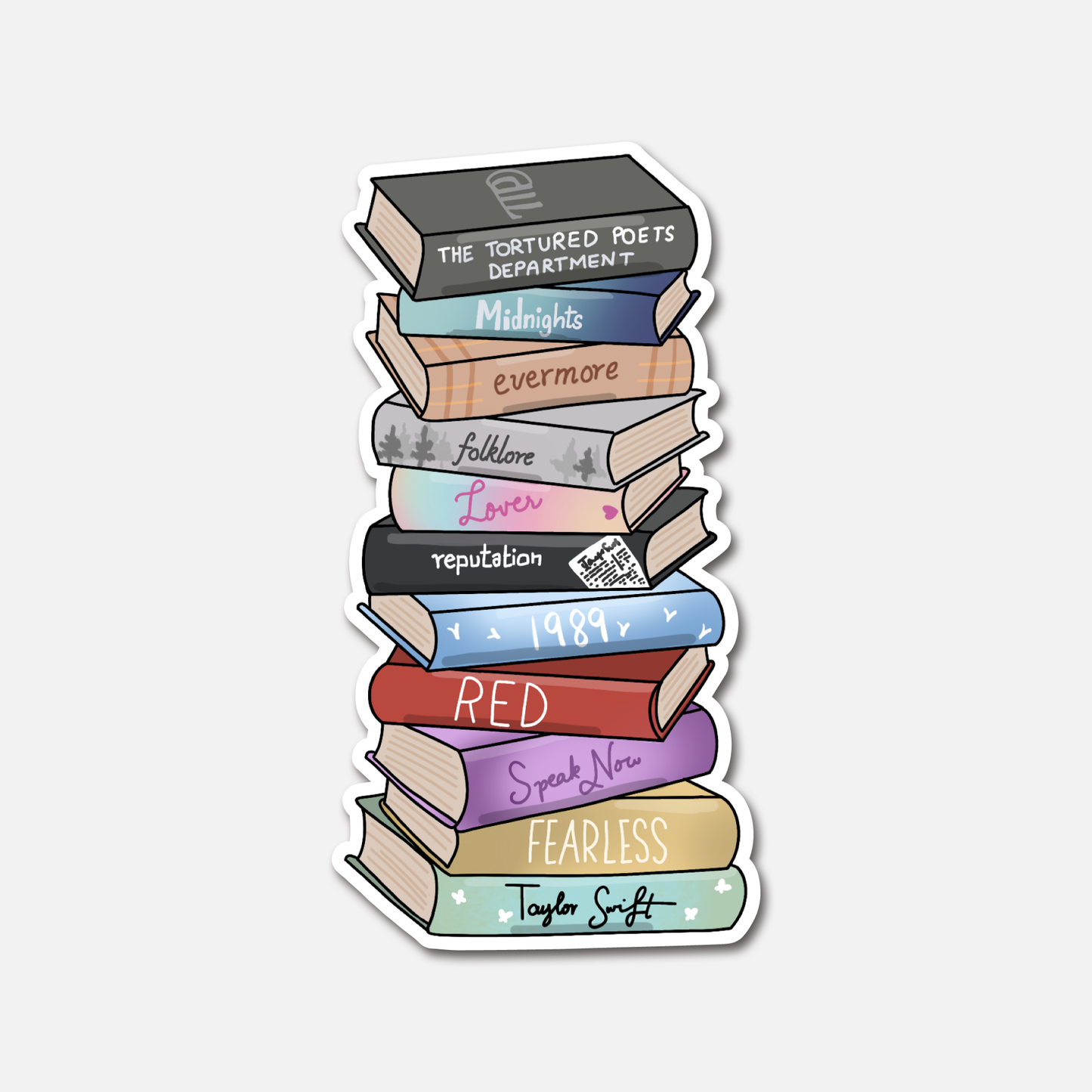 Taylor Swift Albums as Books Sticker