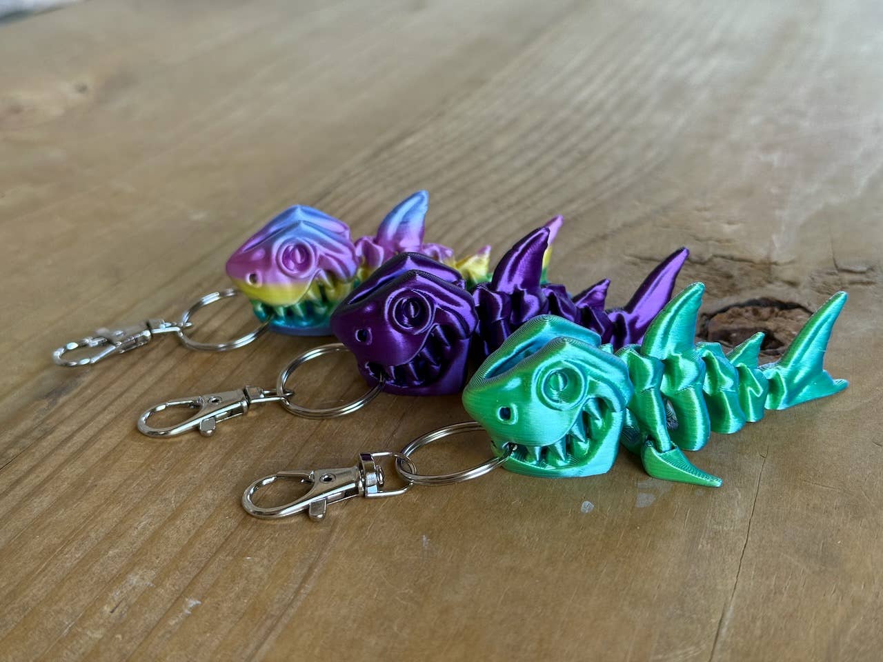 Flexi Skeleton Shark Keychain - 3D Printed