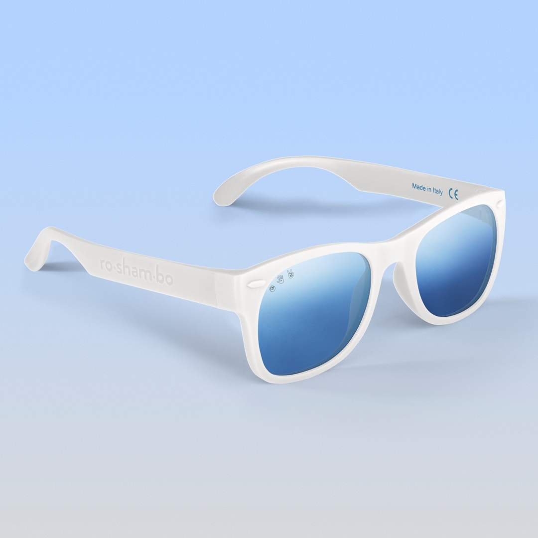 White Sunglasses: Grey Polarized Lens / Adult S/M