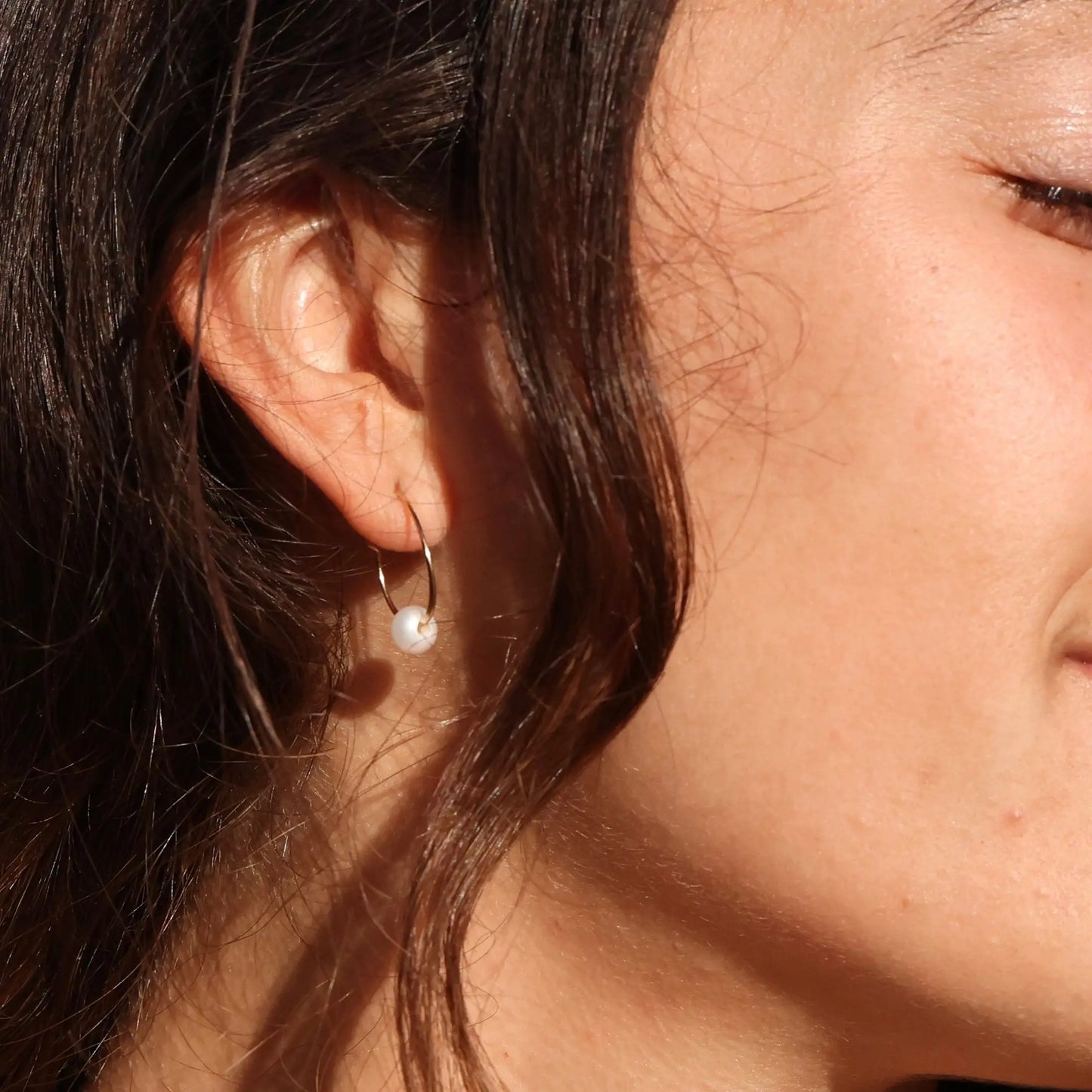 Large Pearl Self Love Hoops