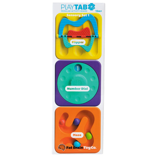 PlayTab Tiles 3-Pack: Flippy, Loopy Beads & Numbers Sensory Set