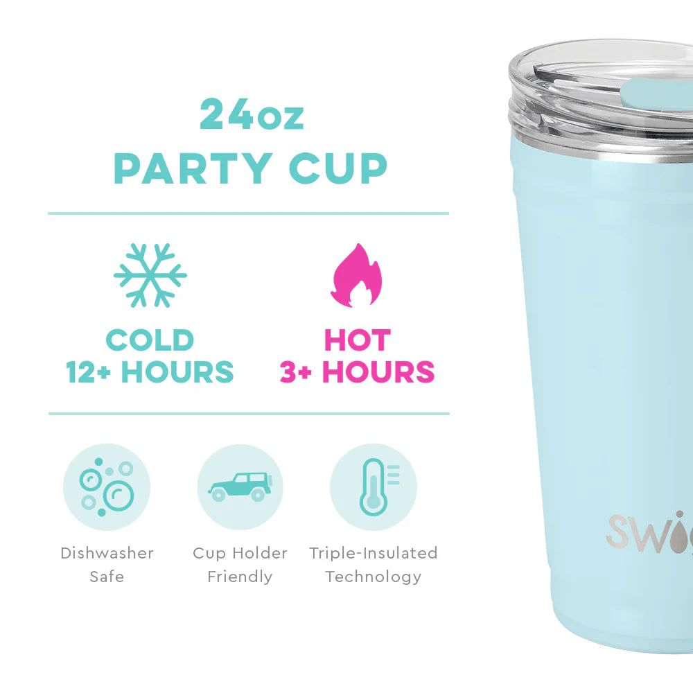 Shimmer Aquamarine 24oz Insulated Party Cup