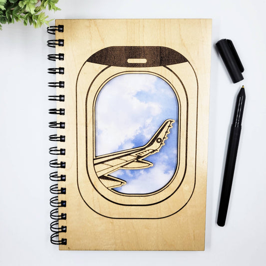 Fly away plane wood journal - stationery, journals, notebook: Blank