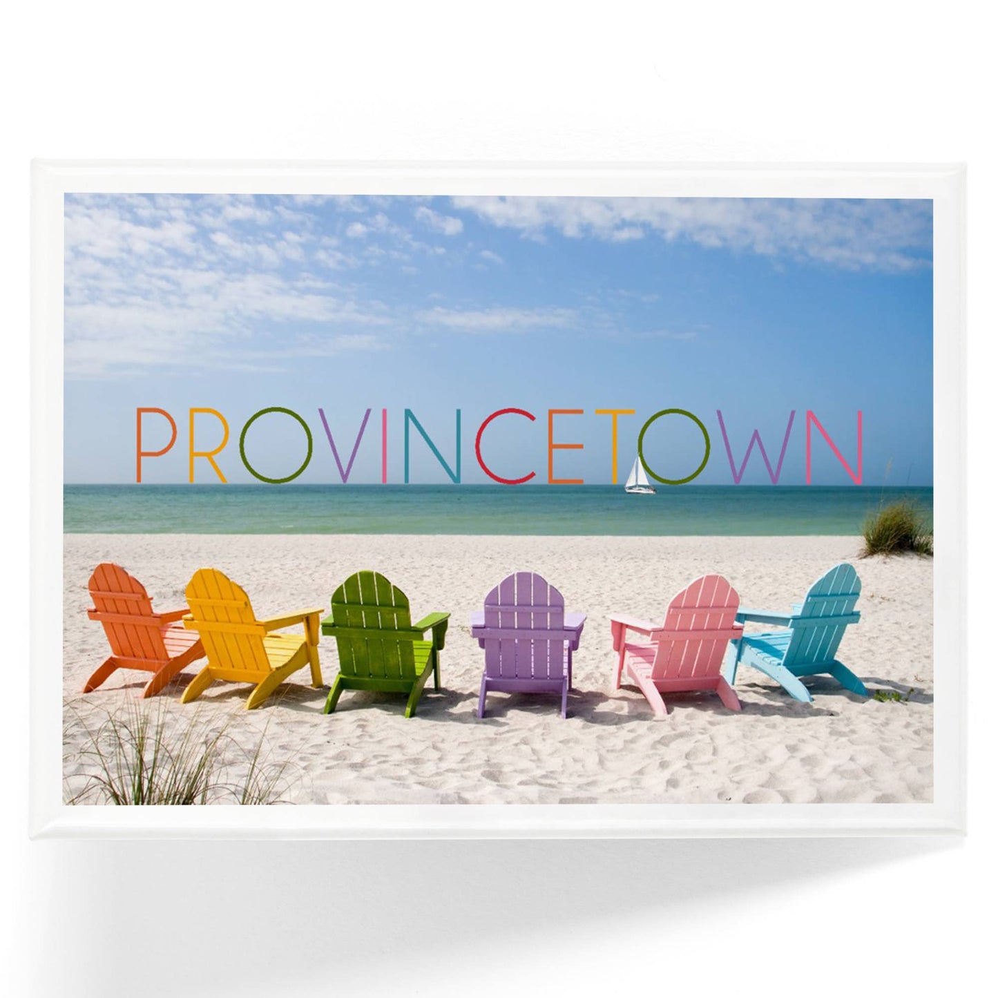Provincetown, Massachusetts Colorful Beach Chairs Magnet