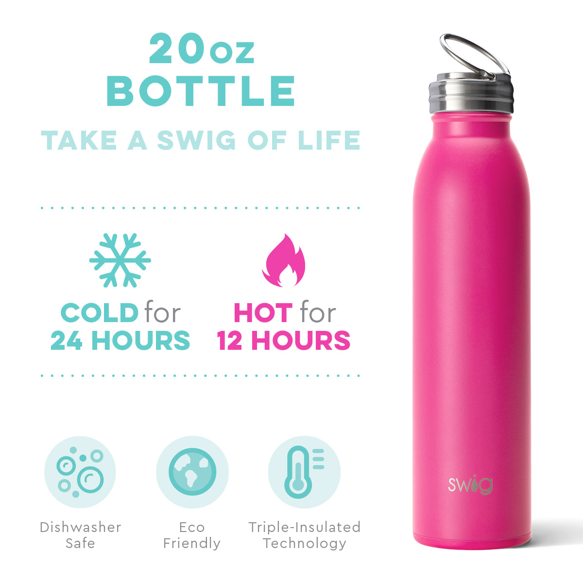Matte Hot Pink Bottle (20oz)