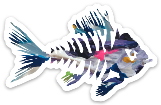 Sticker Colorful Fishbones