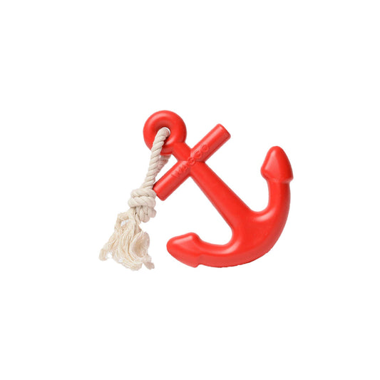 Anchors Aweigh Rubber Dog Toy: Cherry / Small