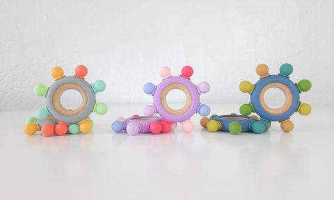 Captains Wheel Wood + Silicone Baby Teething Toy
